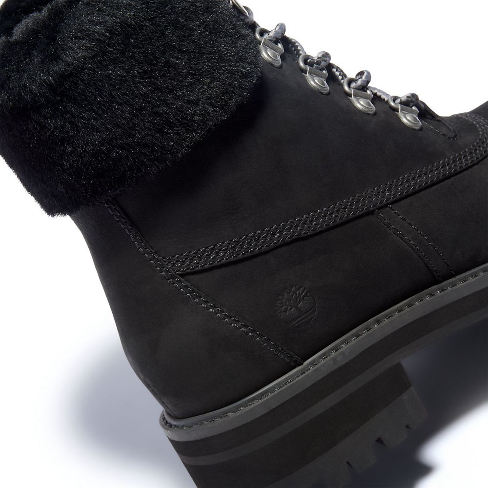 Botas Feminino - Timberland 6-Inch Courmayeur Valley Impermeavel - GBPUI8540 - Pretas